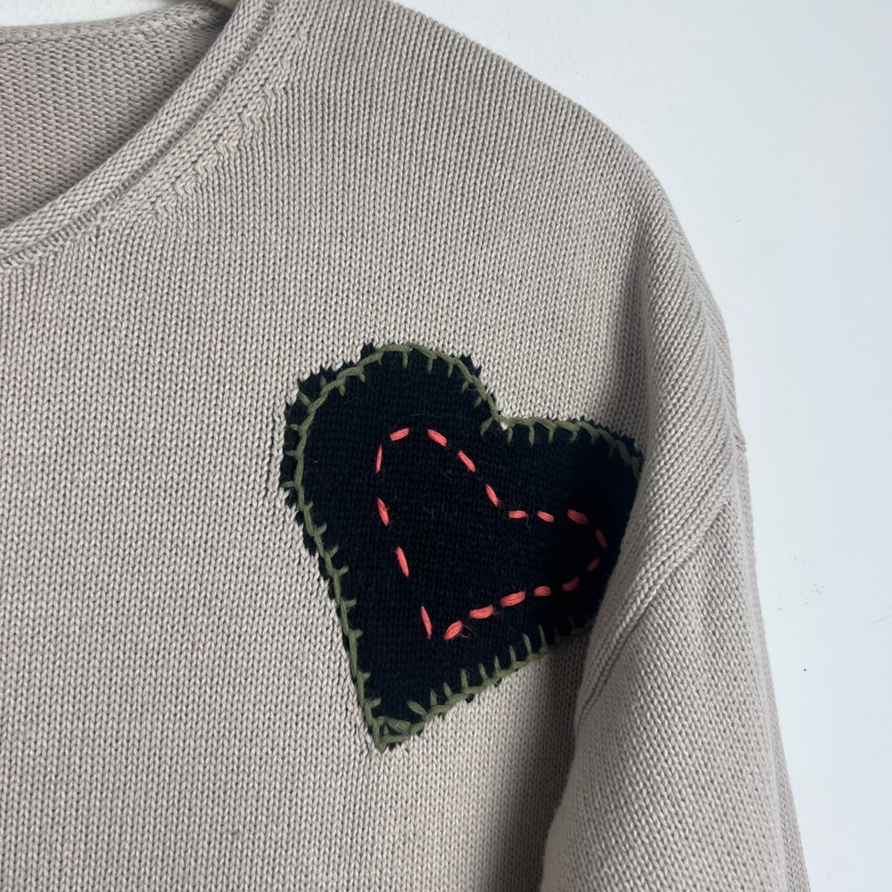 Zaket &‎ Plover Small The Moon Jumper Quirky Sweater 100% Cotton In Putty - Picture 11 of 14